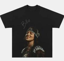 Billie Eilish Portretas Grafika Y2k Nauji Marškinėliai Medvilniniai Unisex Drabužiai Moteriški Marškinėliai Mieli Vintažiniai Bootleg 2026 Vasaros Marškinėliai L brown