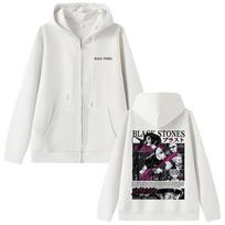 Anime Oosaki Nana Zipper Hoodie Vintage Grunge Black Stones Zip Up Jacket Autumn Winter Zip Up Sweatshirt 3XL white
