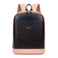 LED šviečiantis unisex vaikų motociklininko kuprinė su ekranu 20x12x30 cm rožinė