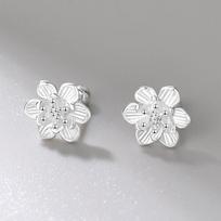 Sterling Lotus Flower Ear Cuff Stud Earrings Women Minimalist Elegant Boho Chic Floral Jewelry Sterling Silver balta