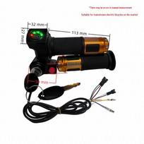 Four-Light Electric Scooter Throttle with Voltage Display and Lock black