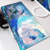 Wuthering Waves Shorekeeper Rubber Anti-slip Mouse Mat XXL Computer Desktop Anime Decoration Cushion Washable Gamer Keyboard Pad 30x60cm gray
