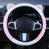 Animacinės katės ausys Automobilio vairo užvalkalas Neslystantis Tinka įvairiems modeliams Sugeriantis prakaitą Kvėpuojantis Atsparus dėvėjimuisi as the picture black