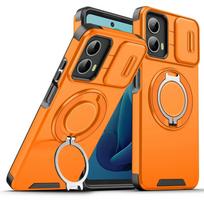 Armor Magnetic Holder Case for Motorola Moto G Stylus 5G GPlay 5G G5G GPower 5G 2024 Slide Camera Protection Shockproof Cover Moto G Play 5G 2024 oranžinė