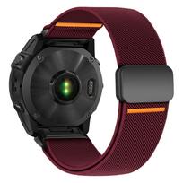 Magnetinis Nailoninis Dirželis Garmin Fenix 8 7 Pro 7S 6X 6 5Plus Venu 3 Tactix 7 laikrodžiui correa Fenix 8 7x 26mm 22mm Quick Fit Dirželis 22mm Fenix 8 47mm vyno raudonos spalvos