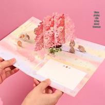 Creative 3D Pop-up Greeting Card for Birthdays & Teacher's Day – Cute & Warm Design white