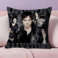 Damon Salvatore The Vampire Pillowcases Home Bedding Decorative Pillow Cover Wedding Super Soft Pillow Case Peach skin 60*60(CM)-1Pcs