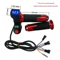 Three-Speed Electric Vehicle Throttle with Cruise Control and Voltage Display black