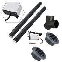 220V/220V245Vto12V For 5/8KW Power Converter Adapter With 75mm Diesel Heater Pipe Ducting Set For Diesel Air HeaterGood product UK Plug gray