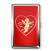 New Metal Vintage Card Case Compact Portable Metal Case Flip Open Vintage Printed Card Holder Pocket Carry