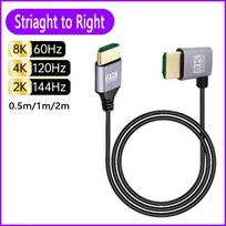 8K 90 laipsnių HDMI 2.1V kabelis 8K 60Hz 4K 120Hz 48Gbps EARC ARC HDCP itin didelės spartos HDR skirtas HD televizoriui, nešiojamam kompiuteriui, projektoriui, PS4, PS5 2m/Straight to Right