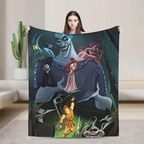 Hercules Megara Cartoon Blankets Poster Hades Flannel Throw Blanket Bedding Couch Quilt Thin Bedspread Portable 30x40in gray