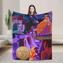 Hercules Megara Cartoon Blankets Poster Hades Flannel Throw Blanket Bedding Couch Quilt Thin Bedspread Portable 30x40in purple
