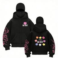 Stray Kids Europos Koncertų Zona Harajuku Spausdintas Dvigubas Kepurės Užtraukiamas Megztinis Unisex Paltai S black