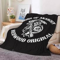 TV serialas S-Anarchijos Sūnūs Antklodė Šilta Ir Minkšta Tinka Miegamajam Svetainei Sofa-lova Biurui Kelionėms Stovyklavimui 30x40in white