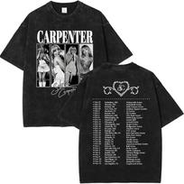 2026 Vintage Washed Sabrina Carpenter Short N Sweet Album TShirt Men Women Summer Casual Oversized T-shirt Y2k Harajuku Clothing Tees L mėlyna