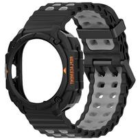Naujas šarvuotas dėklas+dirželis Samsung Galaxy Watch Ultra(2025 m) 47mm Ultra(2025 m) 47 mm sportinis silikoninis laikrodžio dirželis Correa apyrankė Ga Galaxy Ultra 2025 gray