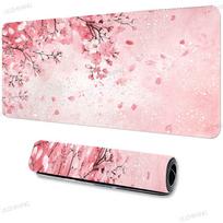Pink cherry blossoms Mouse Pad Large Gaming Laptop Mousepad XXL Keyboard Gamer Office Table Mats Rubber Anti-slip Long Desk Mat 30x60cm white