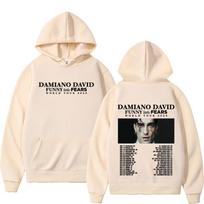 Juokingi Maži Baimės Albumas Damiano David Pasaulinis Turas 2025 Harajuku Džemperis Vyrams Hip-hop Puloveris Kasdieniai Laisvi Džemperiai Gatvės Drabužiai S beige