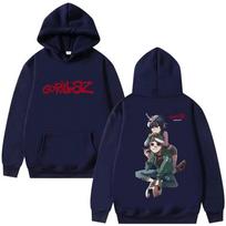 Roko Grupė Gorillaz Hoody Vyriškas Laisvalaikio Fleece Megztinis Vyriškas Moteriškas Hip Hop Mada Vintage Per dydį Madingi Hoody Gatvės Mada L juoda