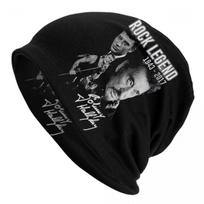 Custom Johnny Hallyday Bonnet Hat Knitting Hat Unisex Women Cool Unisex Adult France Rock Singer Winter Warm Skullies Beanies Caps Beanies Hat gray