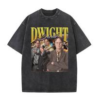 Skalbtas kalinio Mike'o Michaelo Scotto homage The Office spaudinys T-shirt TV serialas Dwightas Schrute'as Jimas Halpertas T-shirt'ai Unisex T-shirt'ai S black