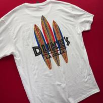 VTG SURFER STYLE Dukes La Jolla Surfboard flame Graphic T-Shirt Mens XL White XXXL brown