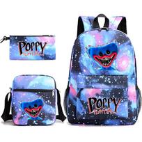 Žaidimo laikas Spausdintas mokyklos krepšys 3 dalių Dešrainių monstras Poppyplaytime Pieštukinė Petnešėlė Kuprinė pencil bag blue