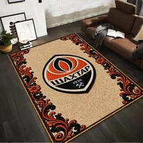 Shakhtar Logo with Ornamental Border Rug Non-slip rug suitable for living room and bedroom sofas 40x60cm( 15x23in ) white