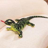 Realistiškas driežo pliušinis žaislas 2 spalvos Imitacinis roplio minkštas žaislas Žvynuotas Komodo drakono lėlė Juokingas namų dekoras Pokštas Dovanų 80cm 80cm žalia
