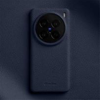 Melkco 100% Genuine Leather Case For Vivo X100 X200 Ultra Pro Mini Case With camera protection Premium Luxury Cowhide Cover For Vivo X200 Ultra tamsiai mėlyna spalva