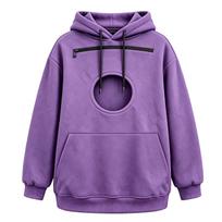 Unisex Hooded Sweatshirt with Pet Pouch for Men and Women, Casual Wear XXXXL violetinė
