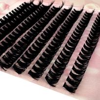 Blakstienų priauginimas su klasteriais 160/266 ryšuliai 50D/60D/80D natūralaus stiliaus individualios blakstienos Rankų darbo blakstienų ryšuliai 3D audinės blakstienos MIX