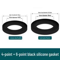 Silicone Gasket Rubber Washer Set: 1/2  Seal Ring, 3/4  Shower Pad, 1  Pipe Nozzle Flat Washer black