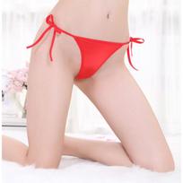 Bingliu Fruit Panties Miss Sexy Open Thong Sexy Panties Seductive Ladies Strap Panties One size fits all raudona