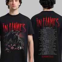In Flames Pasaulinis Turas 2026 Marškinėliai ir Vaikams Skirti Marškinėliai Europos Koncertų Datos Oficialus Dizainas Tee L black