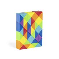 24-72 Segment Colorful Magic Cube 3D Puzzle Board Magic Snake Toy Transformable Fidget Children'S Intelligence Puzzle Game blue