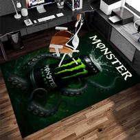 1pc Monster Energy LOGO Print Area Rug - Soft,Washable Non-Slip Indoor Mat for Office Chairs,Living Room,Home Office Decorative Rug 40cmx60cm
