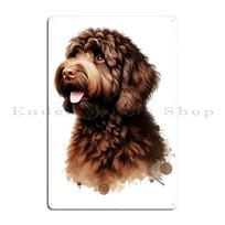 Lagotto Romagnolo Portretas Metalinis Ženklas Rūdžių Plokštelės Klubas Baras Sieninė Plokštelė Skardinis Ženklas Plakatas 30x40cm(11.8x15.7inch)