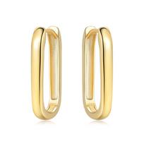 Gold-Plated Geometric Ear Cuffs: European & American Trend 925 Sterling Silver Needle Earrings for Women Copper beige