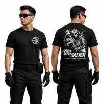 SIG Sauer When It Counts Taktiniai marškinėliai Su kaukolės operatoriaus šautuvo grafika 110 black