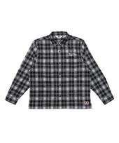 BEN DAVIS White Label Embroidered Plaid Shirt Black Black/L gray
