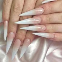 24Pcs French Almond Press On Nails Floral Pattern Fake Nails Stick On Manicure Tips bordinė