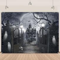 Halloween Backdrop Banner Decorations for Photography 7x5Ft 59×39inch/150*100cm gray