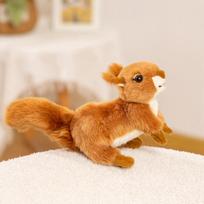 Realistiškas voverės pliušinis žaislas su šakotu uodega, mielas, išradingas gyvūnas, voverės minkšta lėlė, kawaii, minkšta dovana mergaitei, berniukui 16-20cm orange