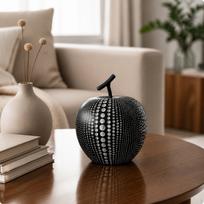 Modern Pome Ornament | PolkaDot Pattern, Clean Minimalist Look, Resin pome, for Living Room Small Small_Black White Dots gray