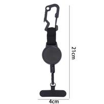 Xiaomi Anti-drop Phone Lanyard With Keychain Retractable Anti-Theft Phone Strap with Clip Durable Stainless Steel for Travel Hiking black