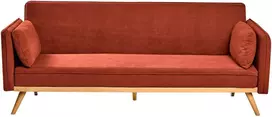 Beliani Išskleidžiama sofa ASAA, raudona