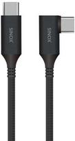 Sinox PRO USB C 3.2 Gen 2 kabelis su kampu. 2 m. Juoda