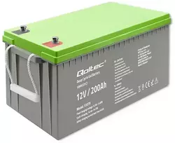Qoltec Gilaus ciklo gelinis akumuliatorius | 12V | 200Ah | 62,5kg | Nereikalaujantis priežiūros | Profesionalus | Ilgo naudojimo | PV, UPS, kemperiams